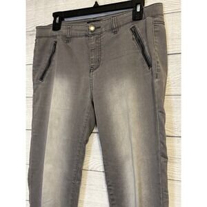 Fire Los Angeles Women's Gray Pants Size 11 Zipper Ankle Stretch Denim Moto